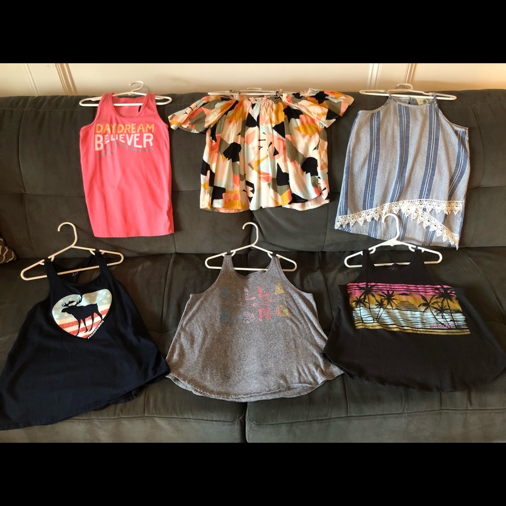 Lots of Girls Tops Tanks Size Small 7/8. Billabong